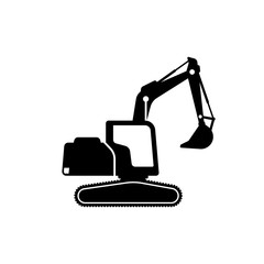 Fototapeta premium silhouette of excavator vector design. excavator icon sign symbol