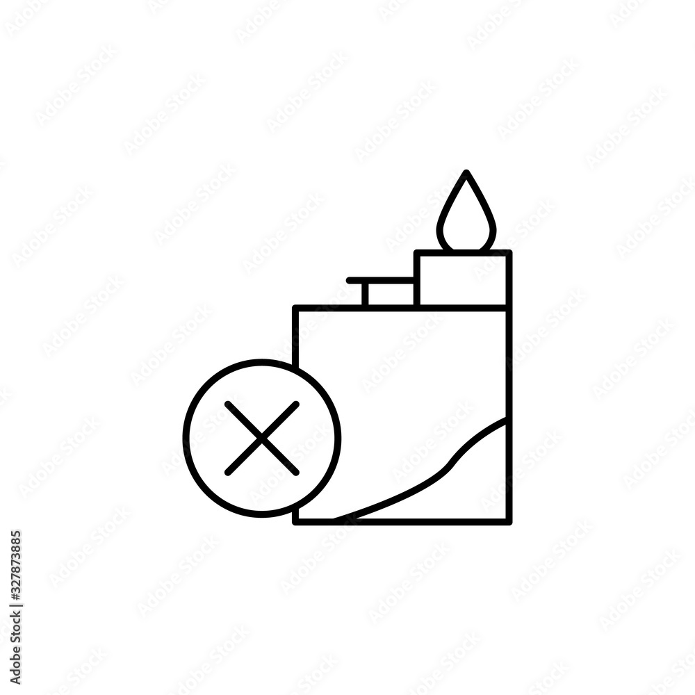 Poster lighter, ban icon. simple line, outline vector elements of quit smoking for ui and ux, website or mo