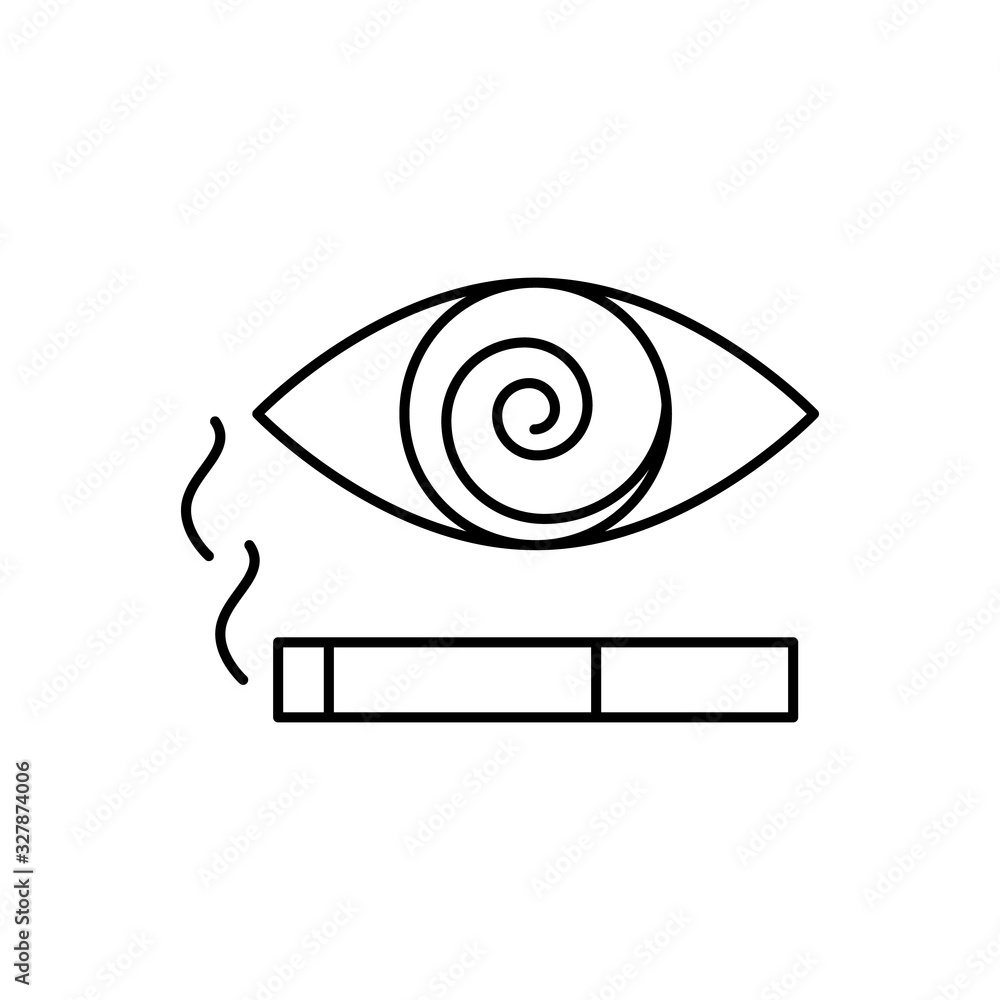 Poster cigarette, eye icon. simple line, outline vector elements of quit smoking for ui and ux, website or 