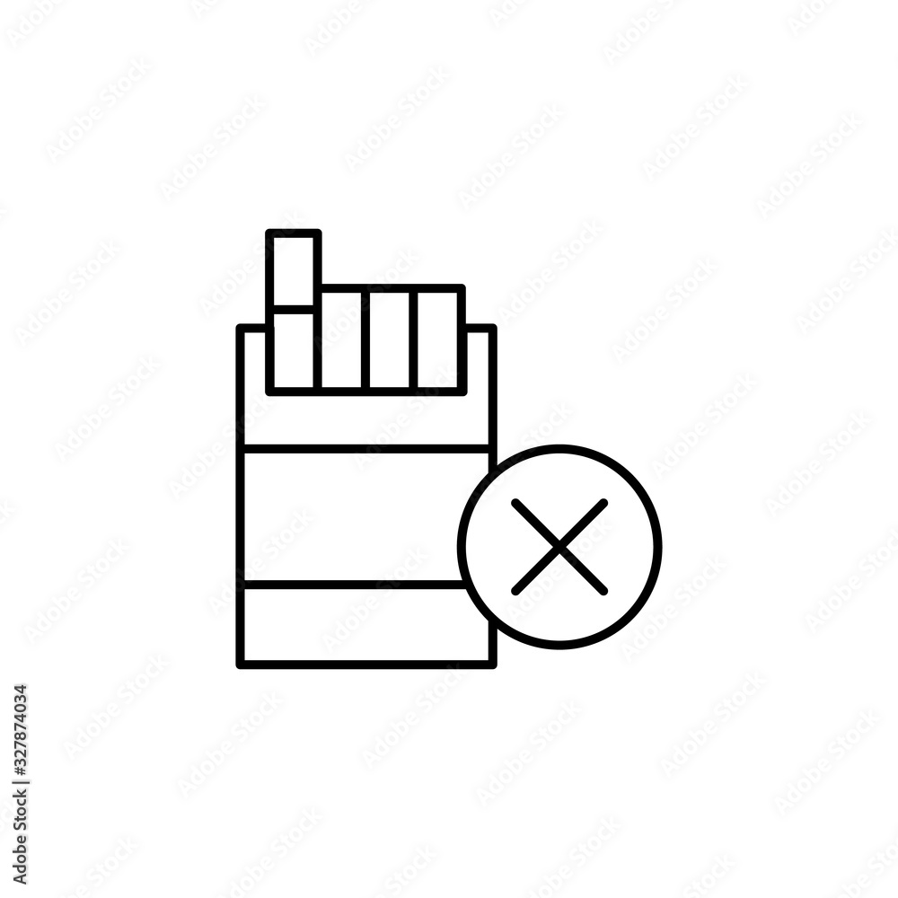 Poster cigarette, ban icon. simple line, outline vector elements of quit smoking for ui and ux, website or 