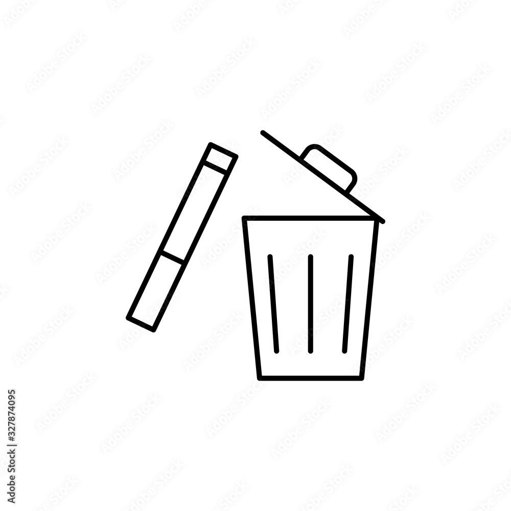 Poster cigarette, trash icon. simple line, outline vector elements of quit smoking for ui and ux, website o