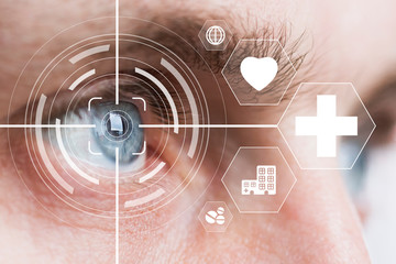 Eye monitoring and treatment in virtual web panel health care.