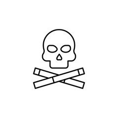 Cigarette, skull icon. Simple line, outline vector elements of quit smoking for ui and ux, website or mobile application