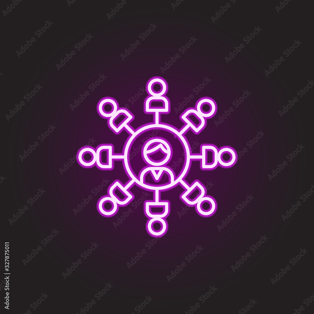 Poster hr management neon style icon. simple thin line, outline vector of food and drink icons for ui and u