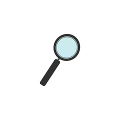 Magnifying Glass icon. Lupe optical instrument. Zoom button. Search concept. Stock Vector illustration isolated on white background.