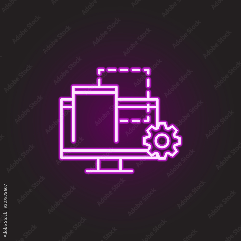 Poster startup neon style icon. simple thin line, outline vector of food and drink icons for ui and ux, web