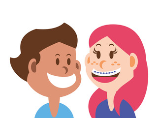 children smiling on white background