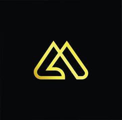 Initial based modern and minimal Logo. M MM ML LA letter trendy fonts monogram icon symbol. Universal professional elegant luxury alphabet vector design