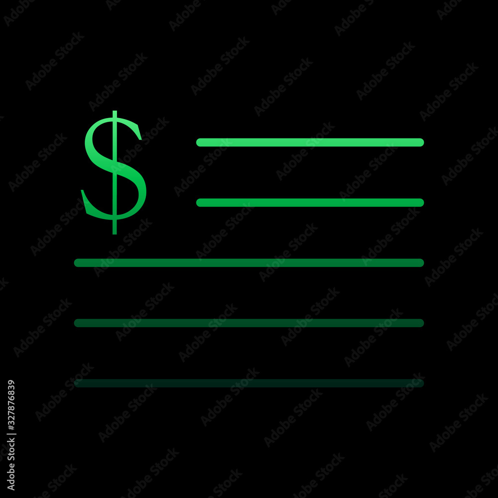 Poster list dollar nolan icon. simple thin line, outline vector of e-commerce icons for ui and ux, website 