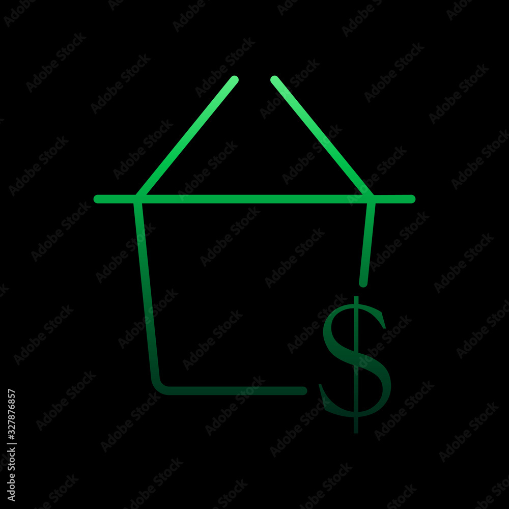 Poster basket dollar nolan icon. simple thin line, outline vector of e-commerce icons for ui and ux, websit