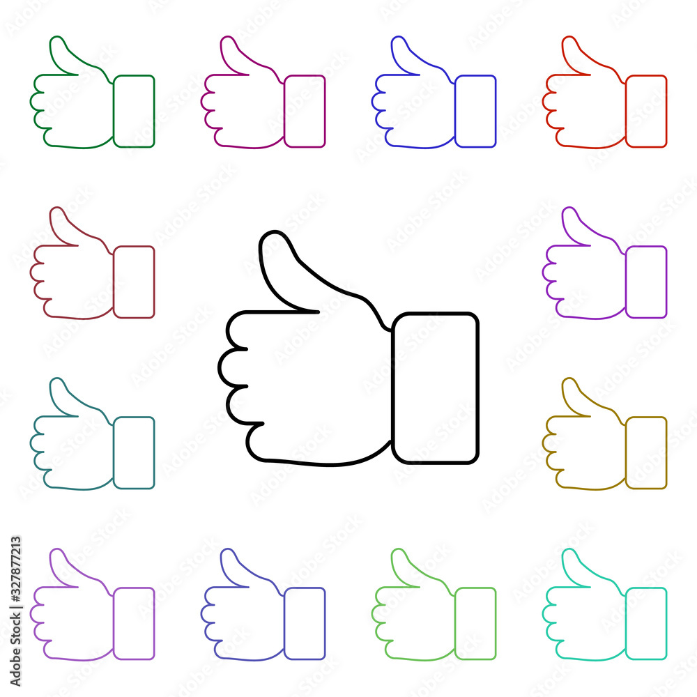 Poster like sign multi color style icon. simple thin line, outline vector of sosial media network icons for