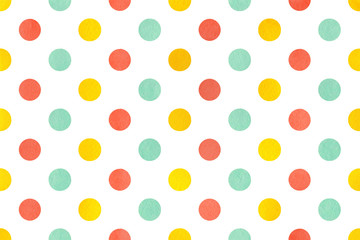 Watercolor polka dot background.