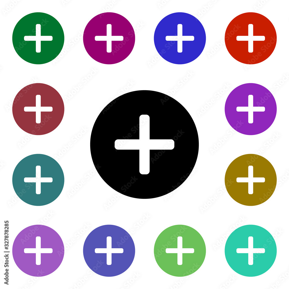 Poster add multi color style icon. simple glyph, flat vector of web icons for ui and ux, website or mobile 