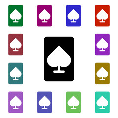 Ace of spades multi color style icon. Simple glyph, flat vector of web icons for ui and ux, website or mobile application