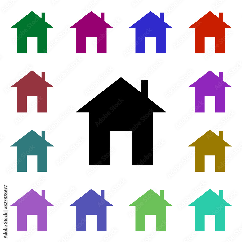 Poster home multi color style icon. simple glyph, flat vector of web icons for ui and ux, website or mobile