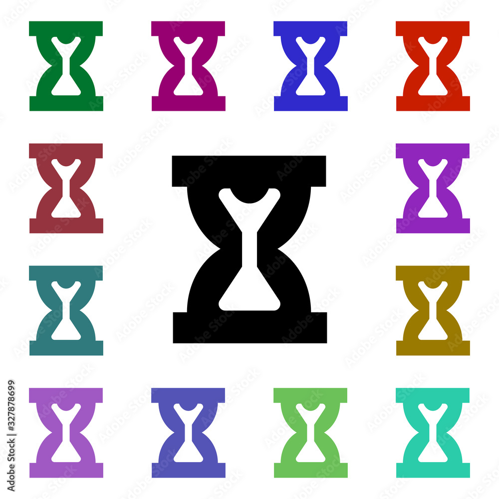 Poster hourglass multi color style icon. simple glyph, flat vector of web icons for ui and ux, website or m