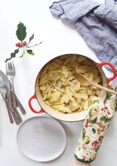 Delicious homemade Swedish Jansson's frestelse or temptation.