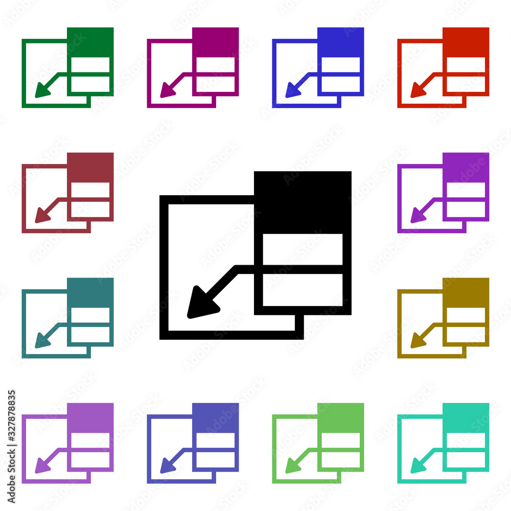 Poster insert column multi color style icon. simple glyph, flat vector of web icons for ui and ux, website 
