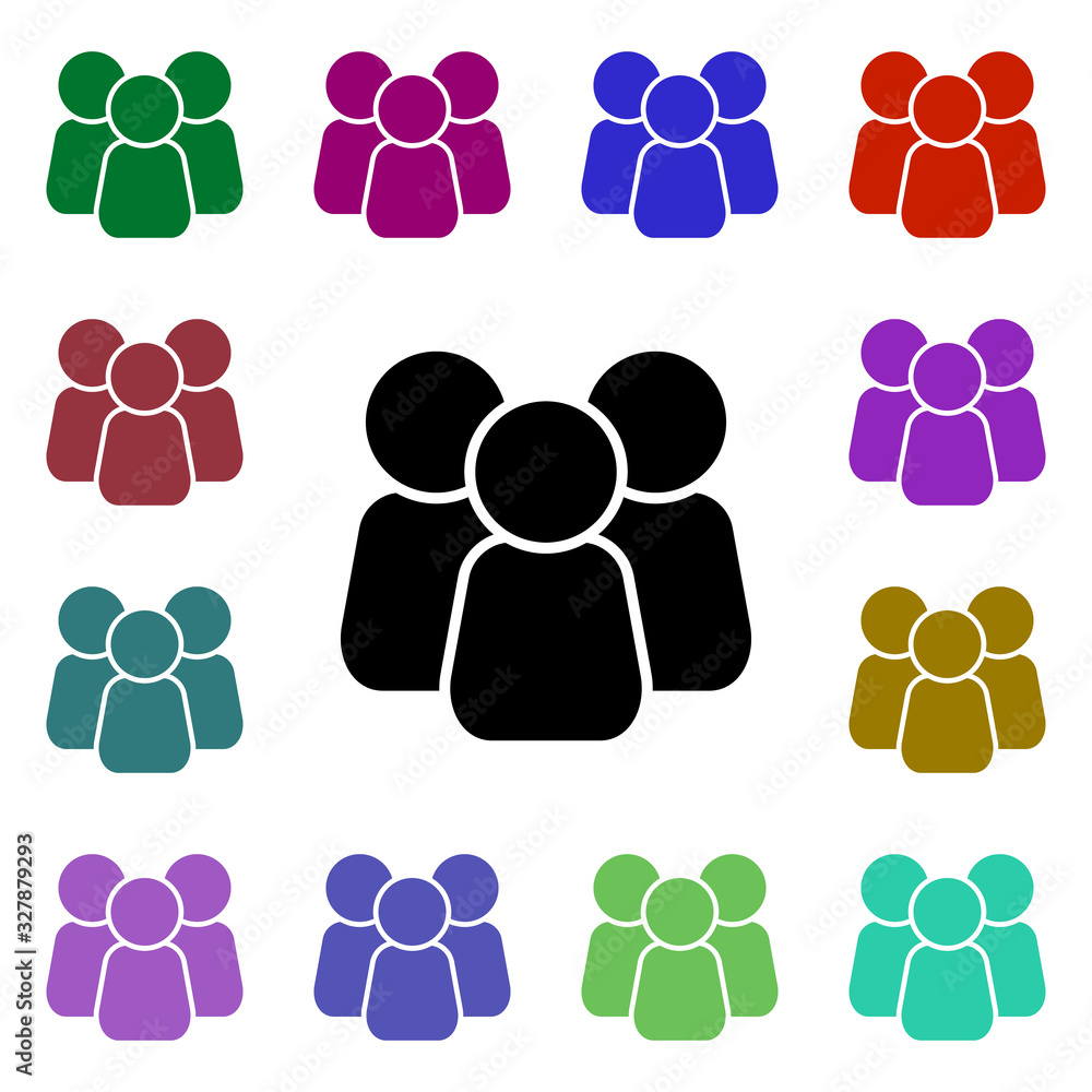 Poster peoples multi color style icon. simple glyph, flat vector of web icons for ui and ux, website or mob