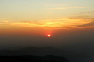 sunset in the mountains