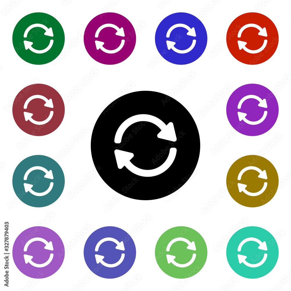 Poster refresh arrows multi color style icon. simple glyph, flat vector of web icons for ui and ux, website