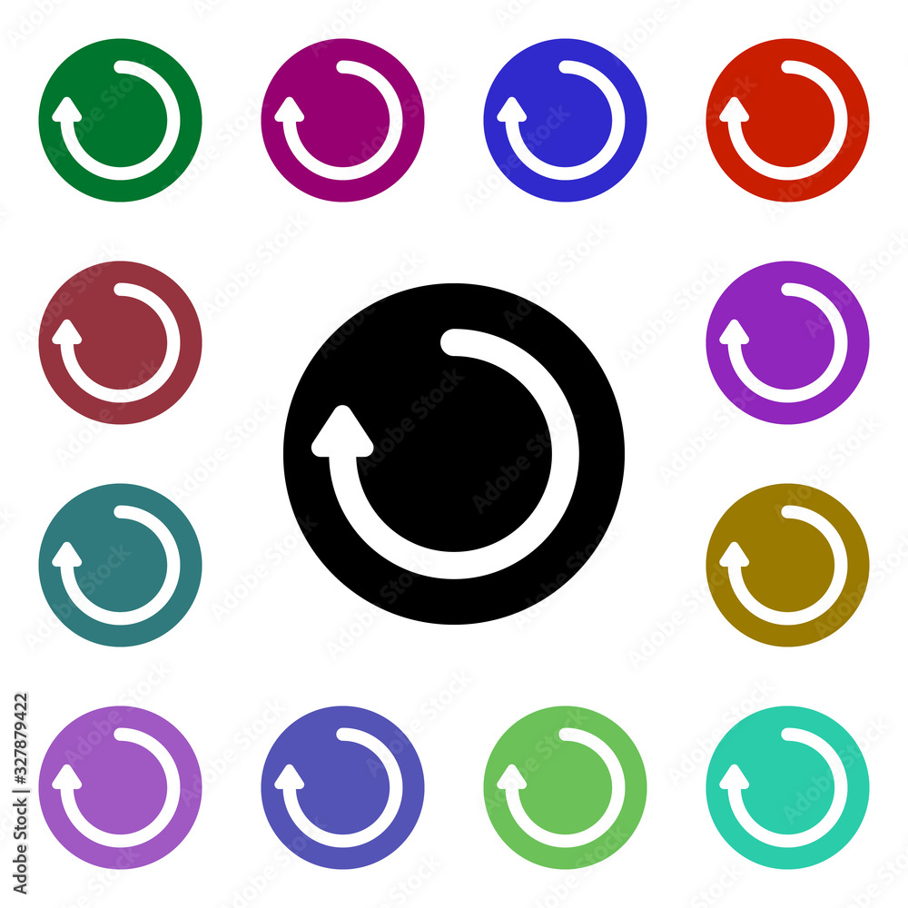 Poster reload arrow multi color style icon. simple glyph, flat vector of web icons for ui and ux, website o