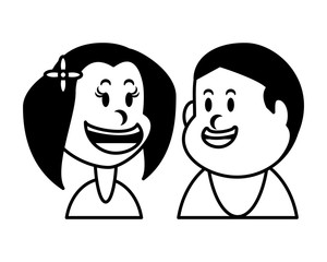 children smiling on white background