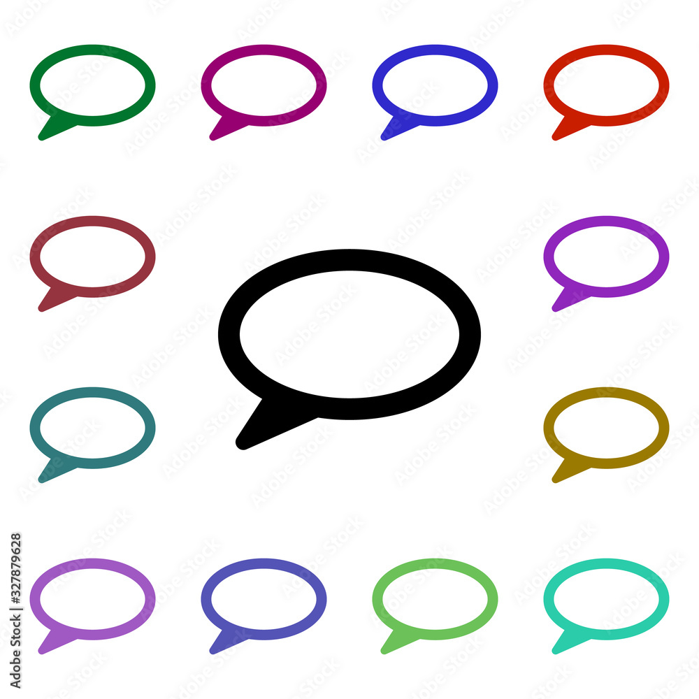 Poster speech bubble multi color style icon. simple glyph, flat vector of web icons for ui and ux, website 
