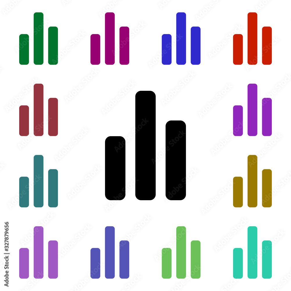 Poster statistical chart multi color style icon. simple glyph, flat vector of web icons for ui and ux, webs