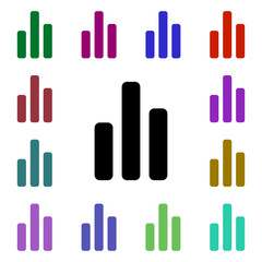 Statistical chart multi color style icon. Simple glyph, flat vector of web icons for ui and ux, website or mobile application