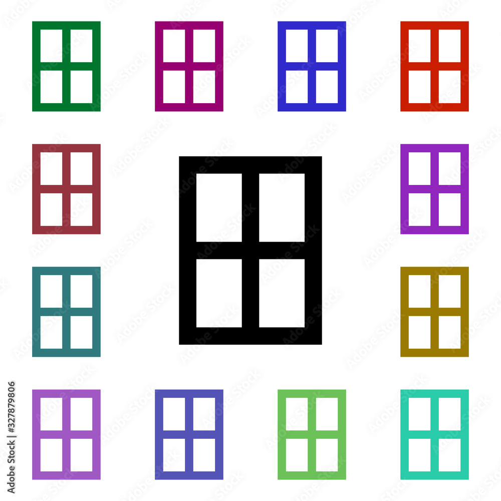 Poster window multi color style icon. simple glyph, flat vector of web icons for ui and ux, website or mobi