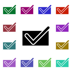 Sign checked multi color style icon. Simple glyph, flat vector of web icons for ui and ux, website or mobile application