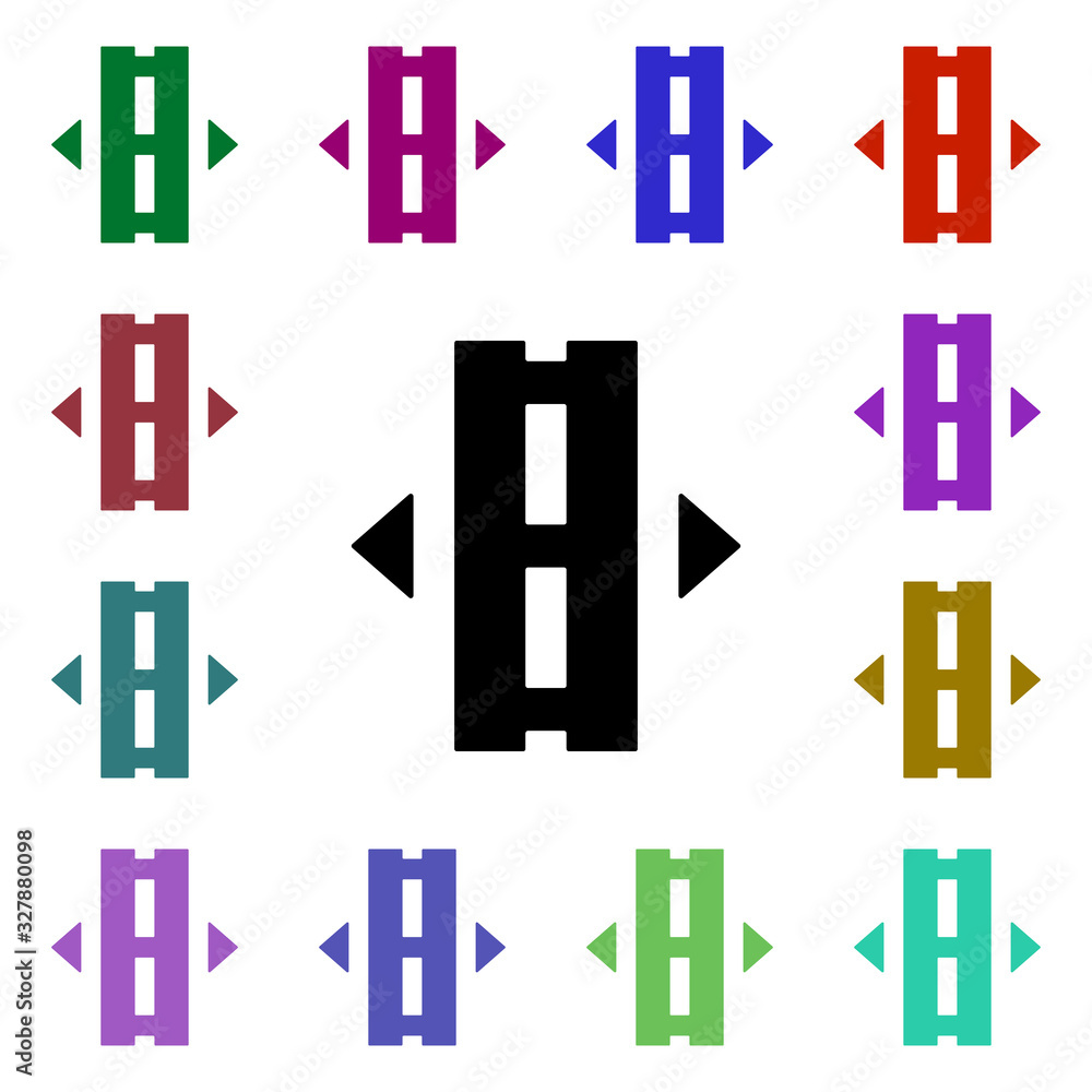 Poster broken line road multi color style icon. simple glyph, flat vector of web icons for ui and ux, websi