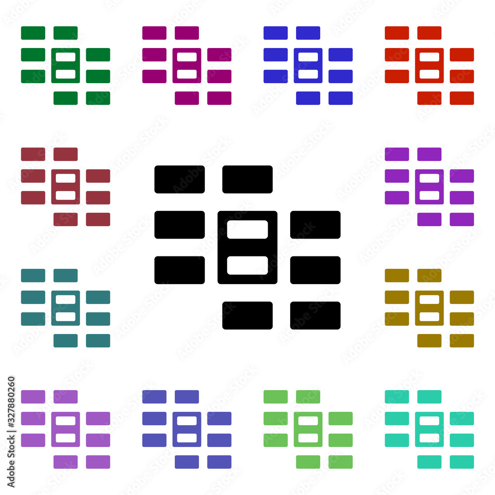 Poster combine cells multi color style icon. simple glyph, flat vector of web icons for ui and ux, website 