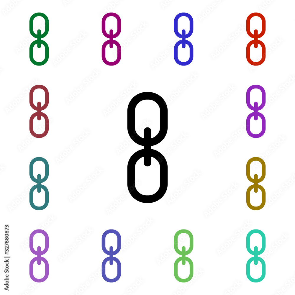 Poster link multi color style icon. simple glyph, flat vector of web icons for ui and ux, website or mobile
