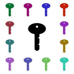 Key multi color style icon. Simple glyph, flat vector of web icons for ui and ux, website or mobile application