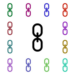 Link multi color style icon. Simple glyph, flat vector of web icons for ui and ux, website or mobile application