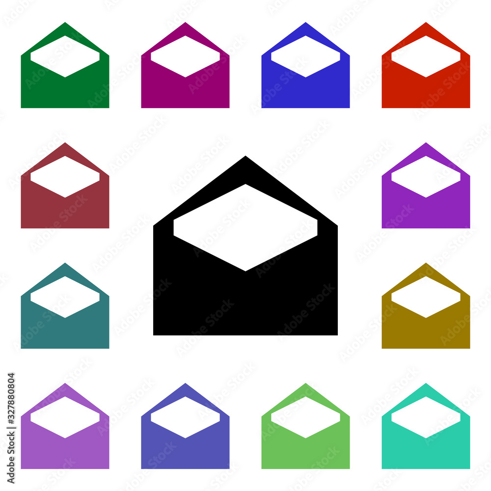 Poster message multi color style icon. simple glyph, flat vector of web icons for ui and ux, website or mob