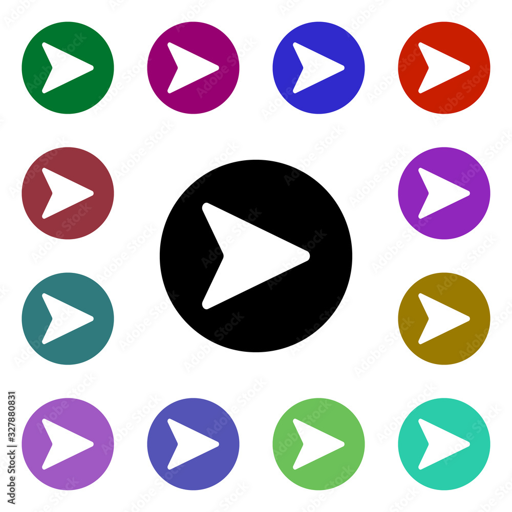 Poster navigation arrow multi color style icon. simple glyph, flat vector of web icons for ui and ux, websi