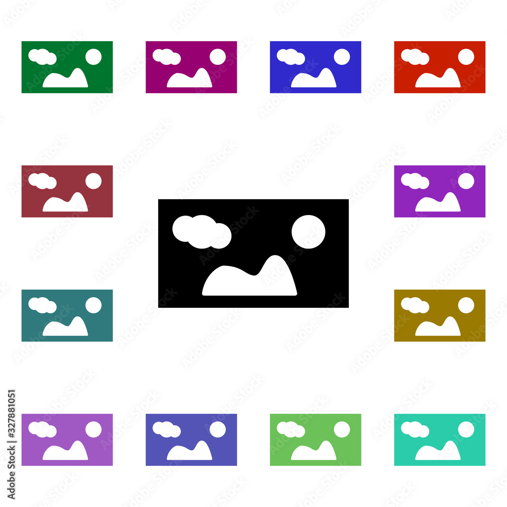 Poster picture multi color style icon. simple glyph, flat vector of web icons for ui and ux, website or mob
