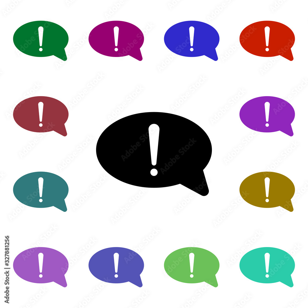 Poster speech bubble multi color style icon. simple glyph, flat vector of web icons for ui and ux, website 
