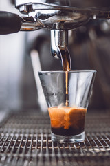 Fresh espresso from a coffee shop