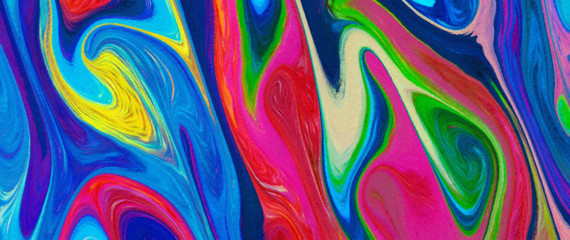 Vibrant colors abstract art background for creative design of printable product, fabric and textile decor, trendy beautiful advertising and web production. Contemporary oil paint brush strokes texture