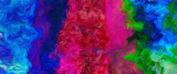 Vibrant colors abstract art background for creative design of printable product, fabric and textile decor, trendy beautiful advertising and web production. Contemporary oil paint brush strokes texture