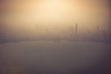 Fototapeta na wymiar Aerial panorama of Kuwait City