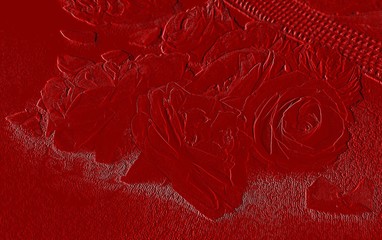 beautiful Roses Image in Red Color With Embossing Effect