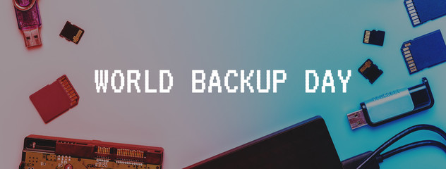 Conceptual World Backup Day background,text: