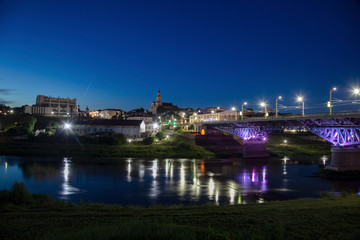 Fototapeta premium Panorama of Grodno at night