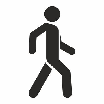 Man walk icon. Walking man vector icon. People walk sign illustration.