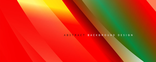 Wave liquid style lines with shadows and light on gradient background